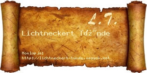 Lichtneckert Tünde névjegykártya